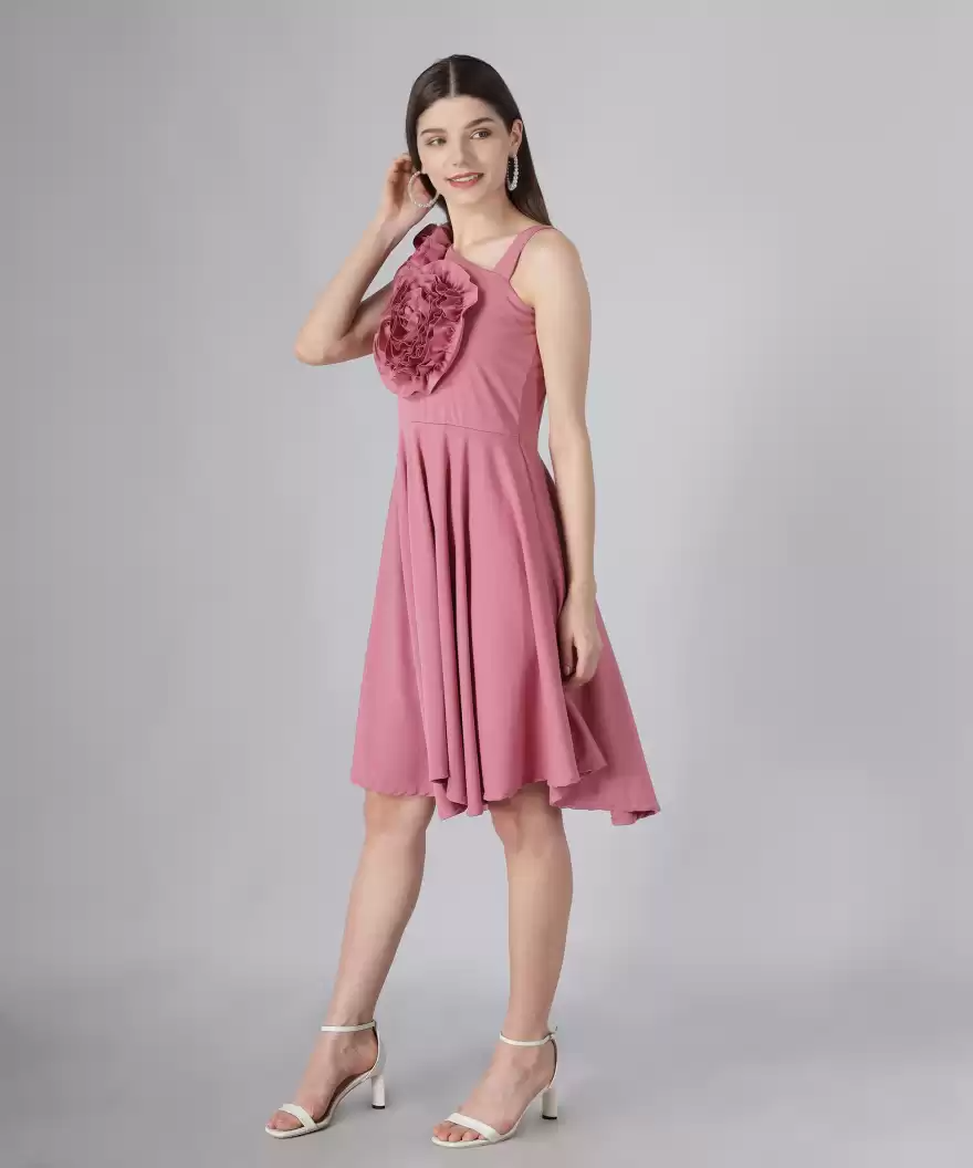 TANDUL Women Fit and Flare Pink Dress