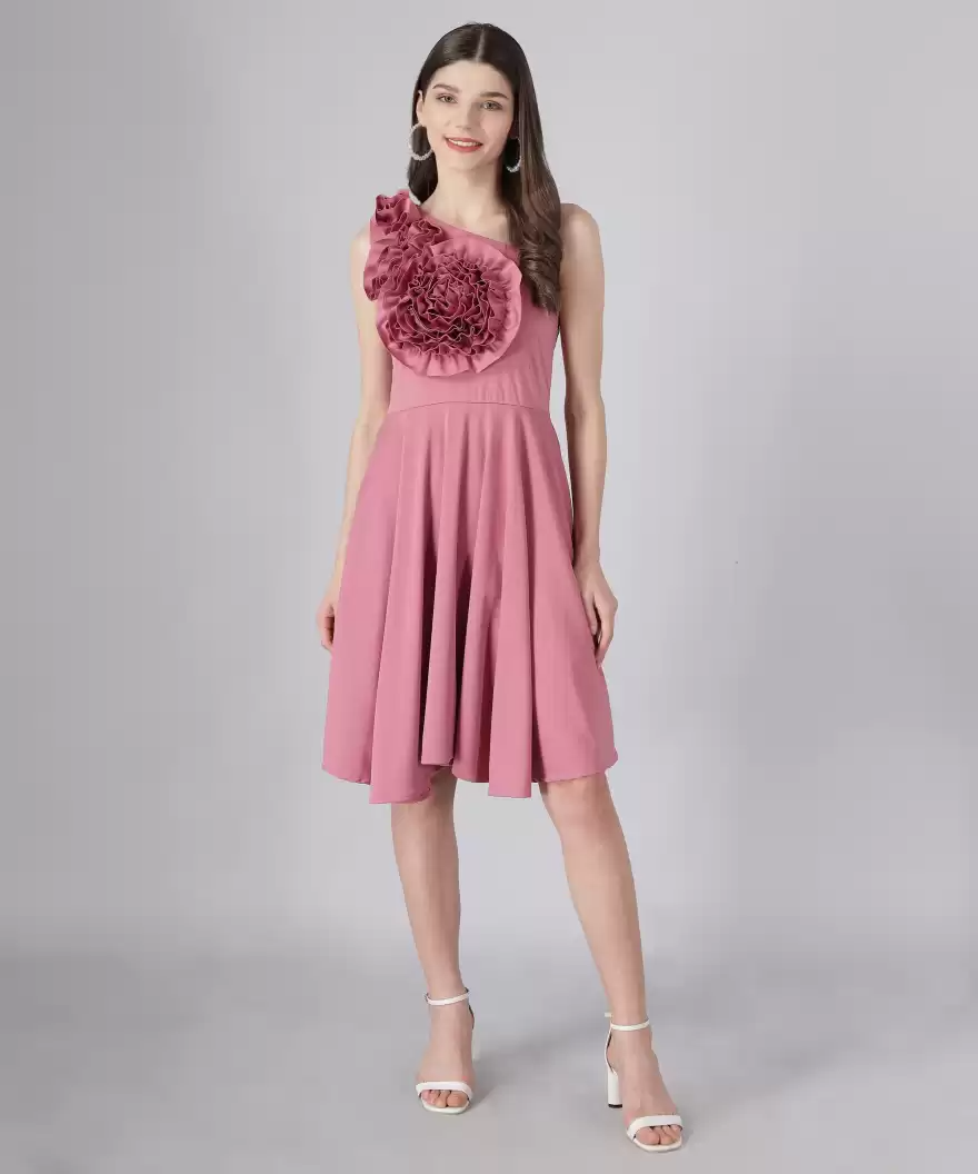 TANDUL Women Fit and Flare Pink Dress