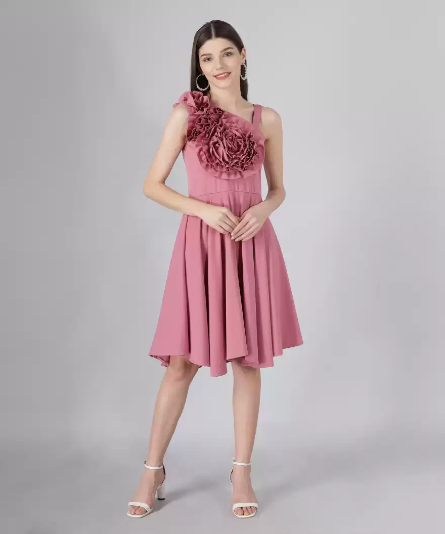 TANDUL Women Fit and Flare Pink Dress