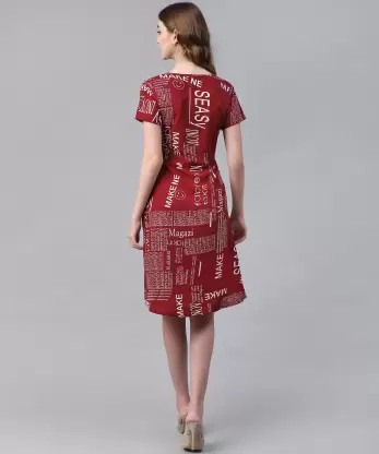 Women A-line Red Dress