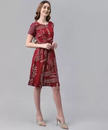 Women A-line Red Dress