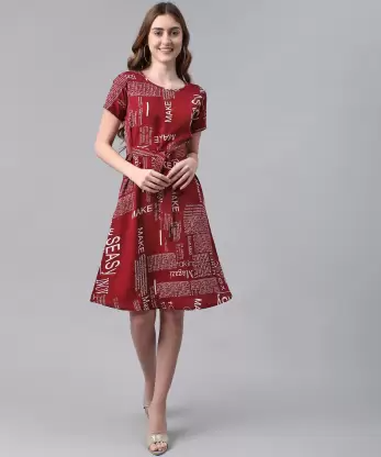 Women A-line Red Dress