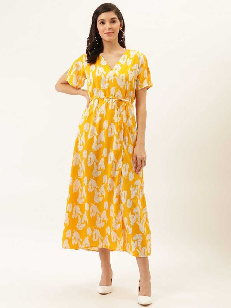 Women A-line Yellow Dress