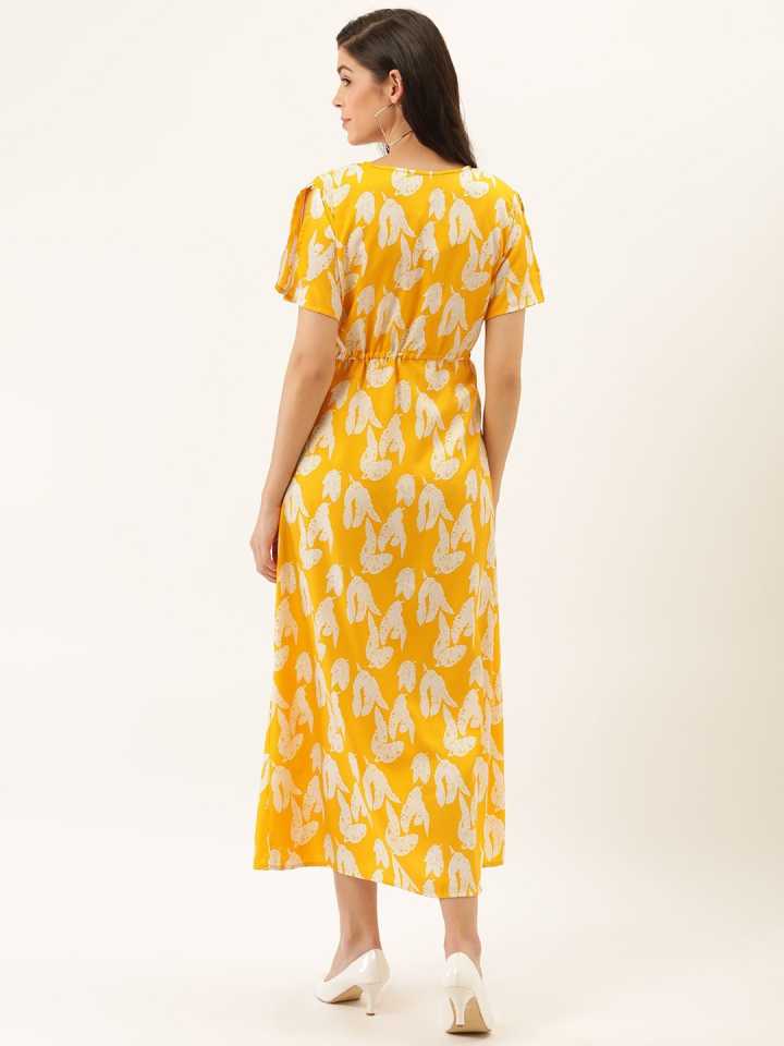 TANDUL  Women A-line Yellow Dress