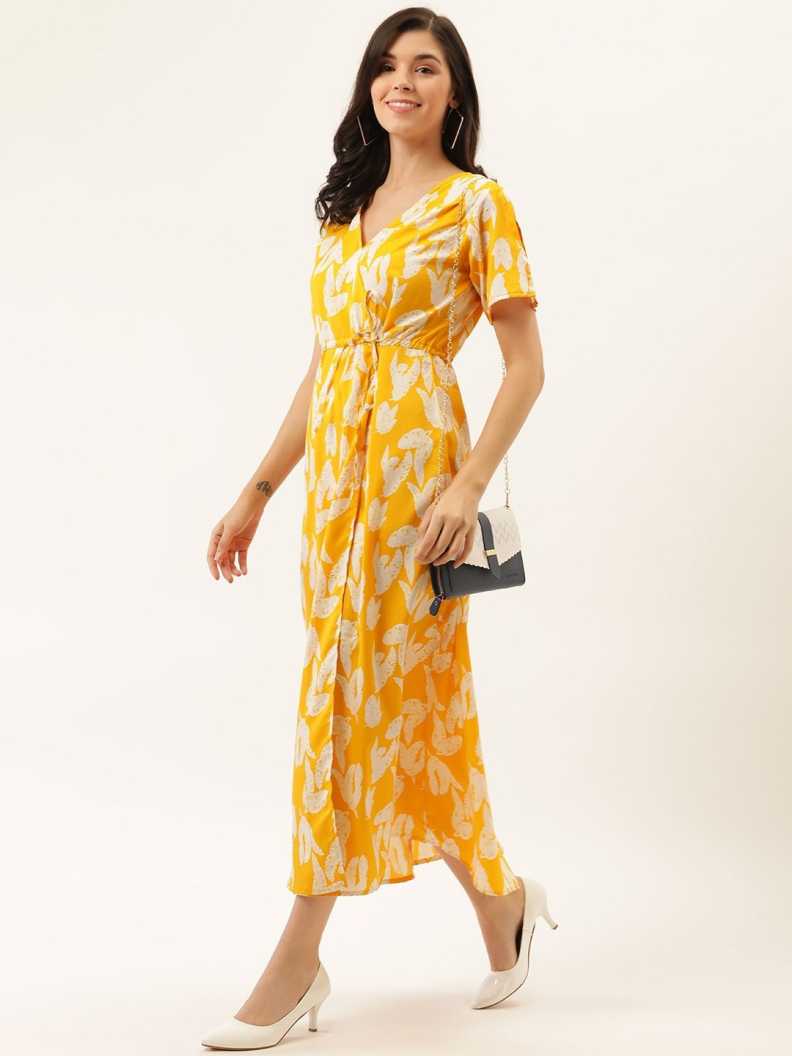 Women A-line Yellow Dress