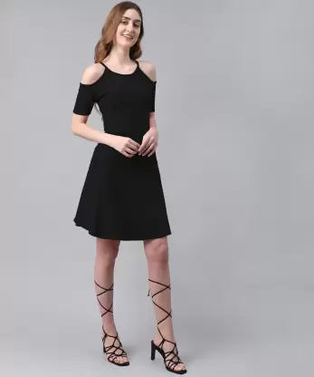 Women A-line Black Dress