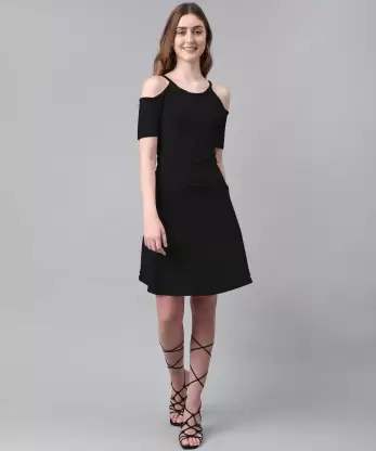 Women A-line Black Dress