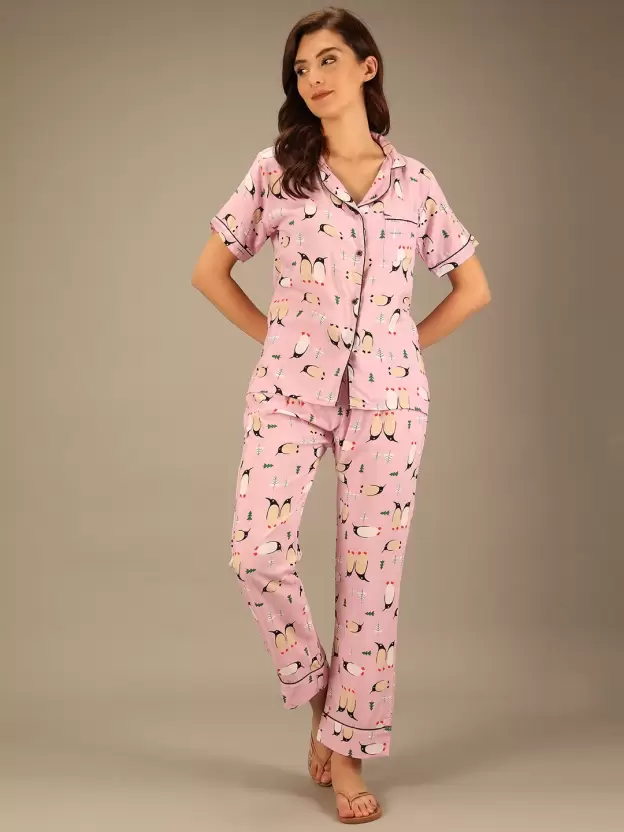 TANDUL  Women Printed Multicolor Shirt & Pyjama set