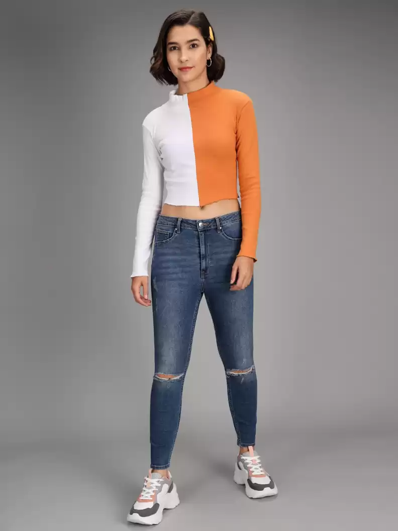 TANDUL  Casual Regular Sleeves Striped Women White, Yellow Top