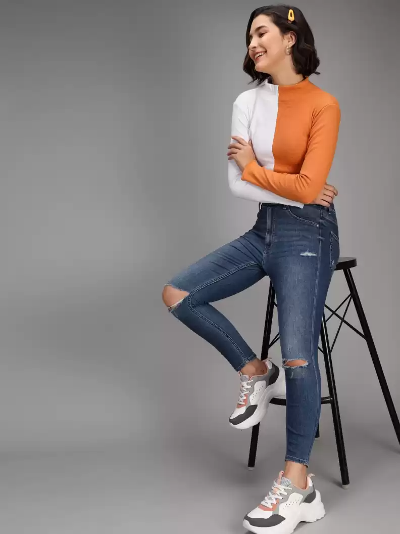 TANDUL  Casual Regular Sleeves Striped Women White, Yellow Top