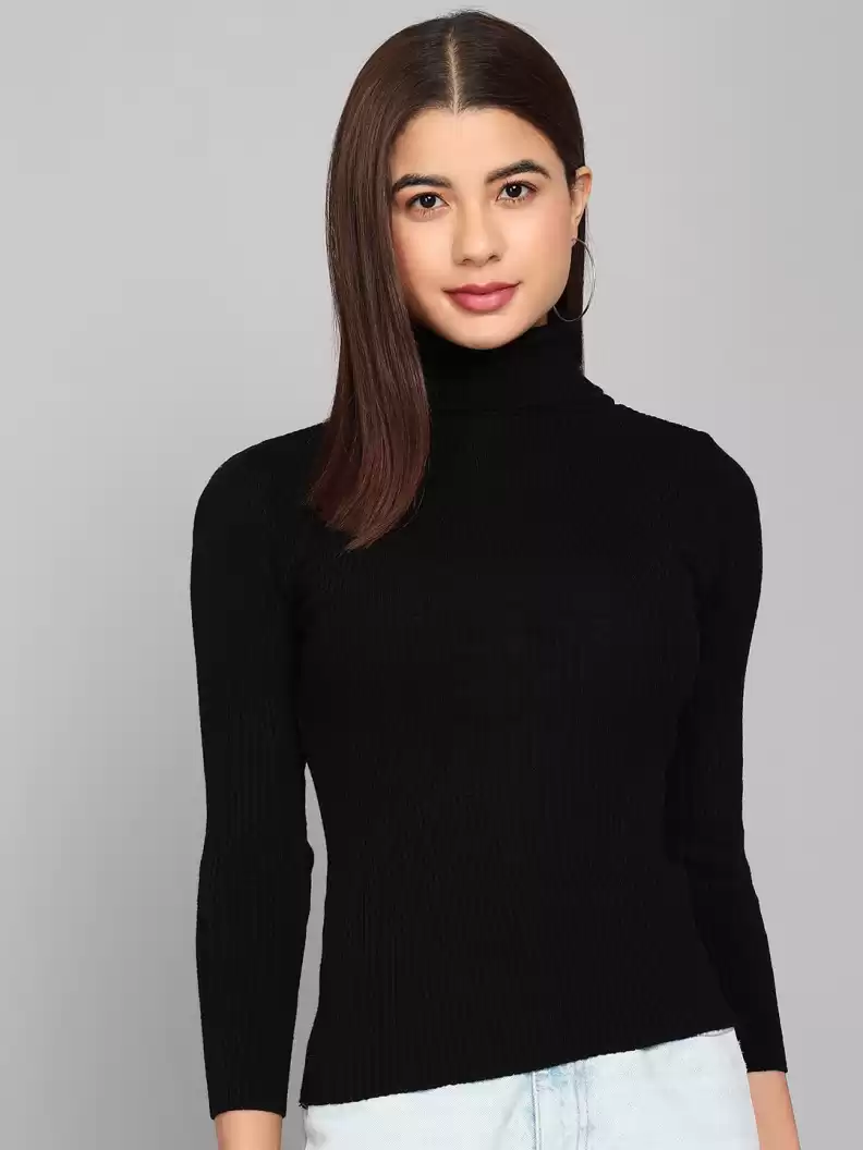 TANDUL  Casual Regular Sleeves Solid Women Black Top