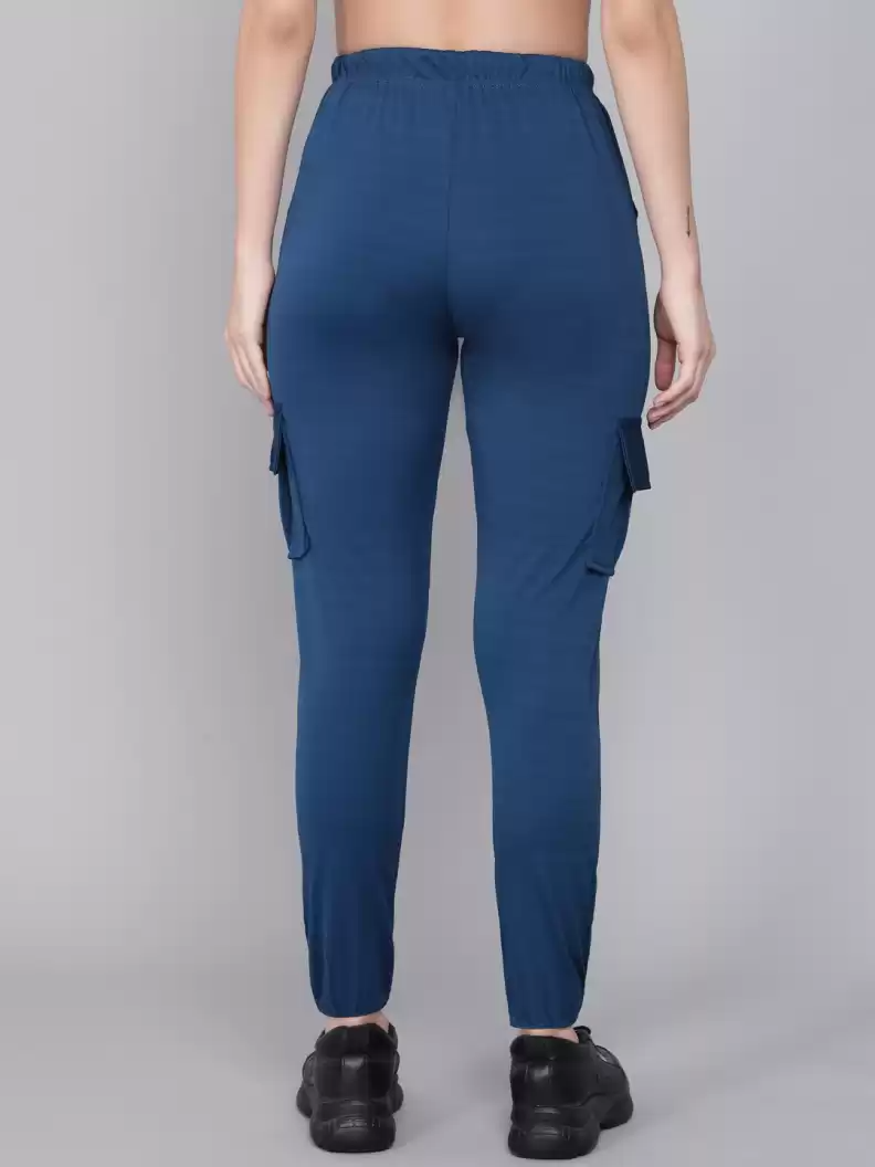 TANDUL  Regular Fit Women Blue Lycra Blend Trousers