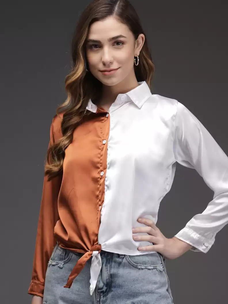 TANDUL  Women Regular Fit Color Block Casual Shirt