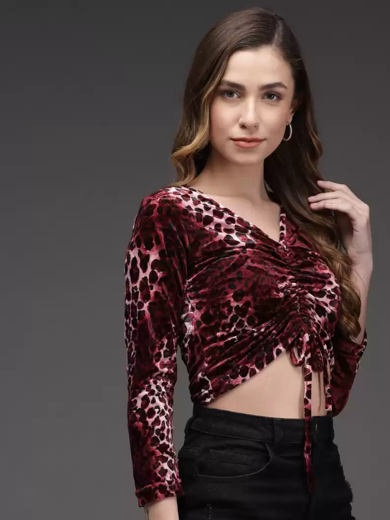 TANDUL  Casual Regular Sleeves Animal Print Women Multicolor Top