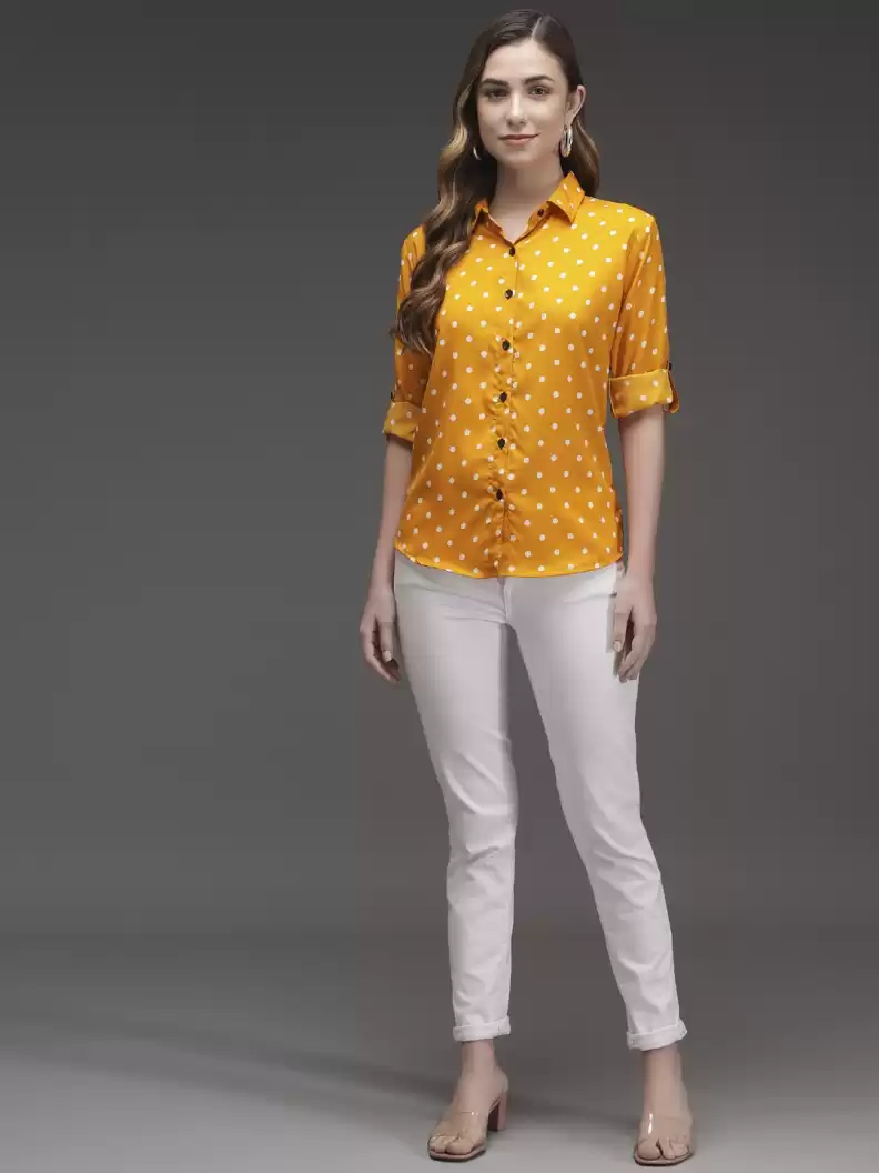 TANDUL  Women Regular Fit Polka Print Casual Shirt