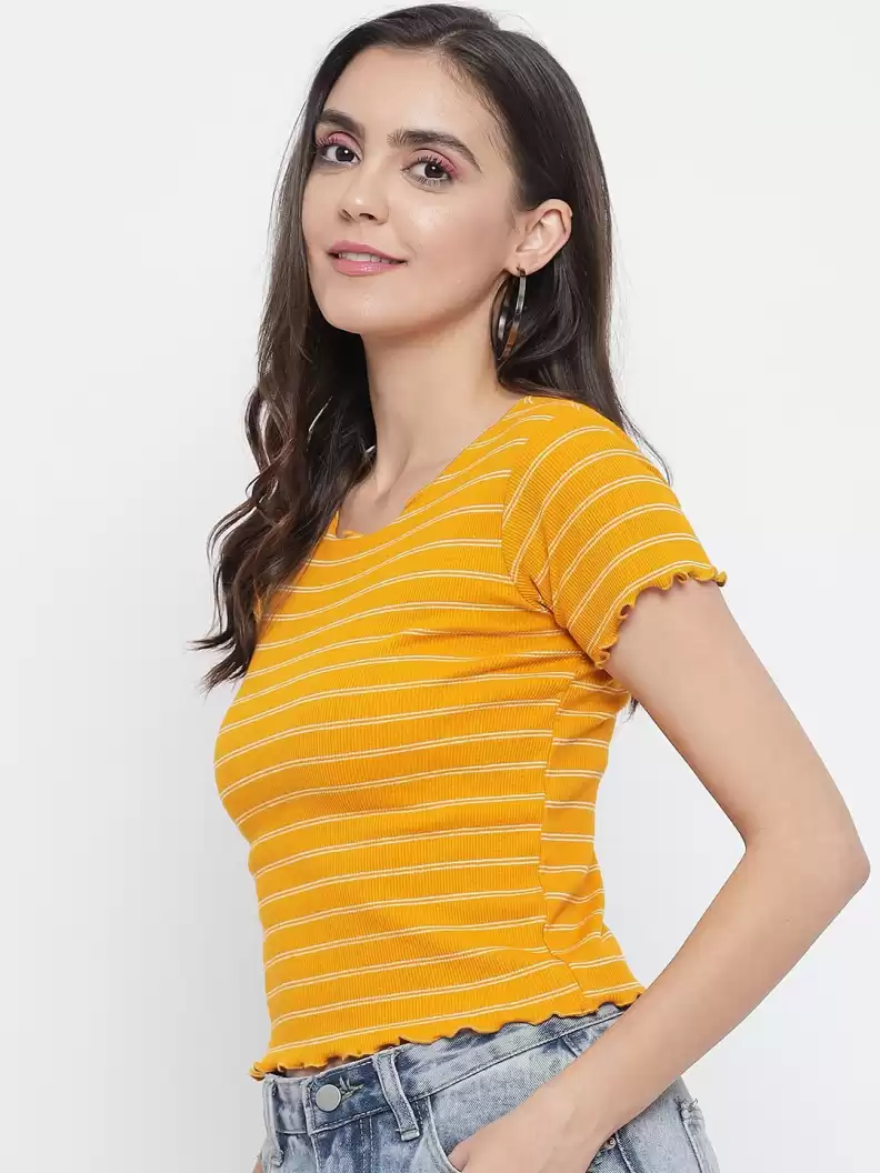 TANDUL  Casual Regular Sleeves Striped Women Multicolor Top