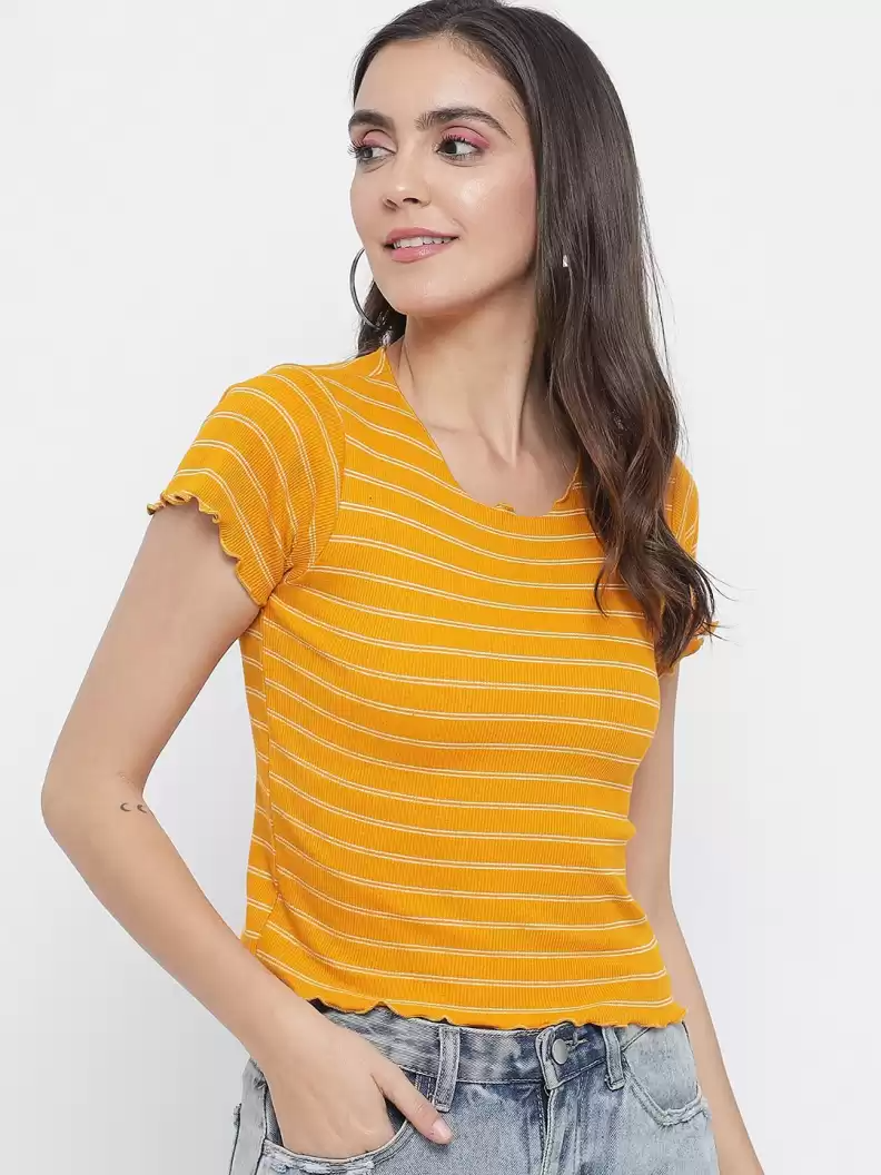 TANDUL  Casual Regular Sleeves Striped Women Multicolor Top