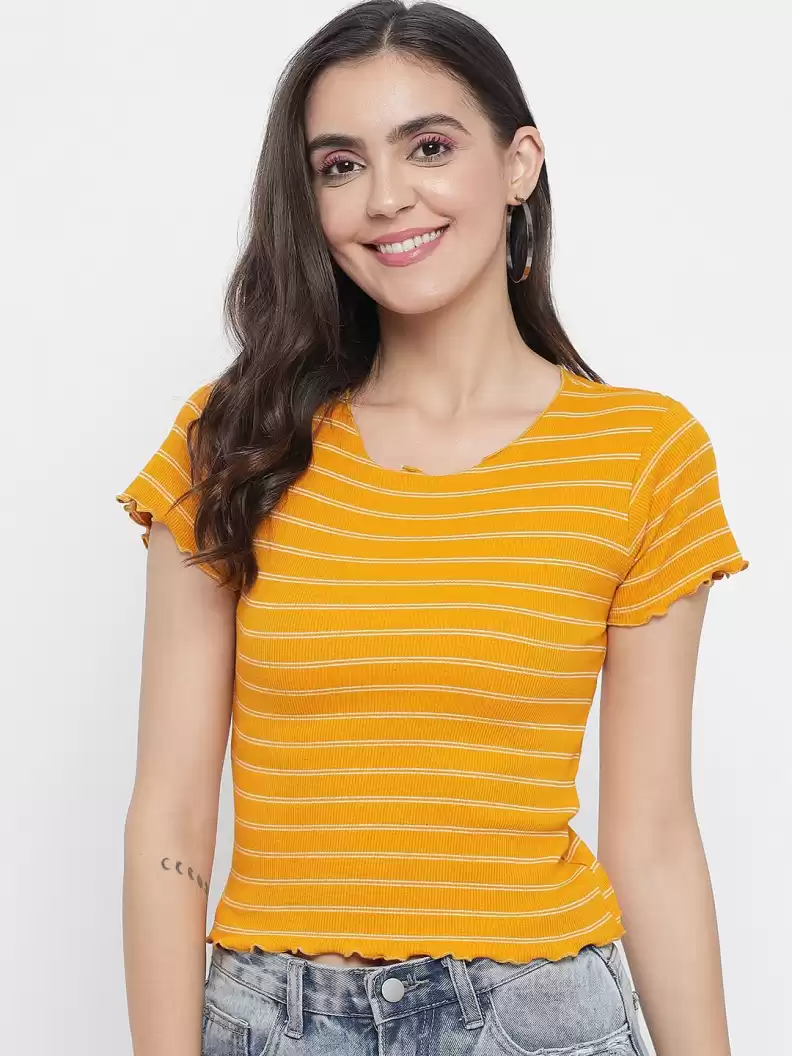 TANDUL  Casual Regular Sleeves Striped Women Multicolor Top