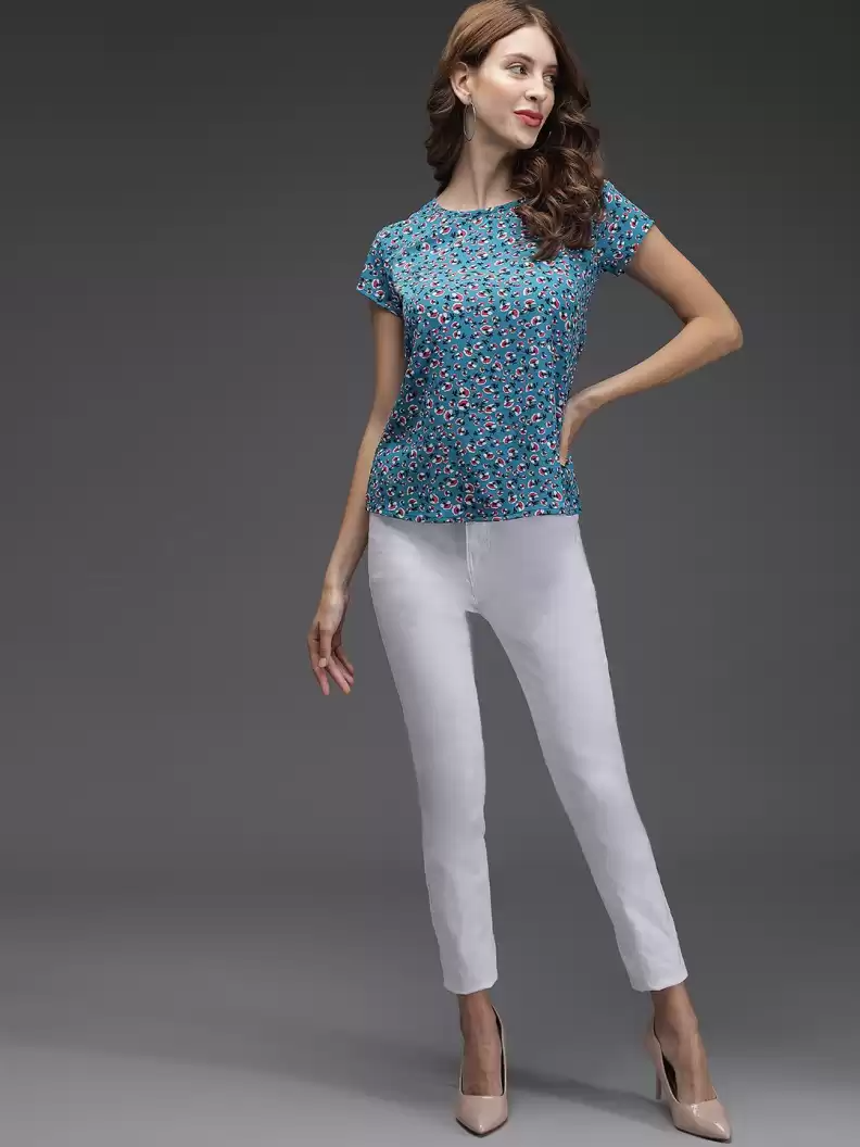 TANDUL  Casual Regular Sleeves Printed Women Multicolor Top