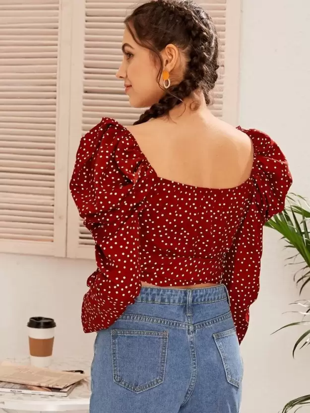 TANDUL  Casual Cuffed Sleeves Solid Women Multicolor Top