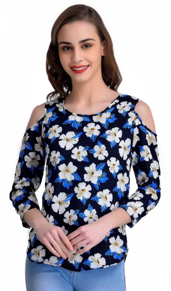 Casual Regular Sleeves Printed Women Multicolor Top