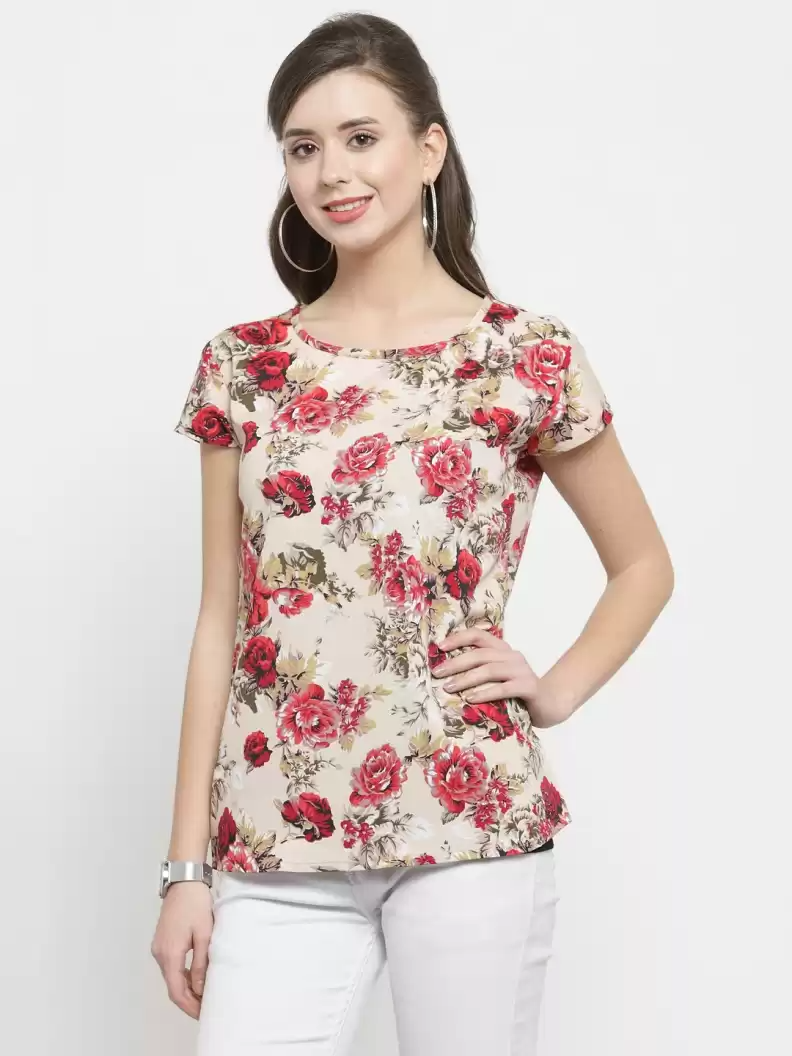 TANDUL  Casual Regular Sleeves Printed Women Multicolor Top