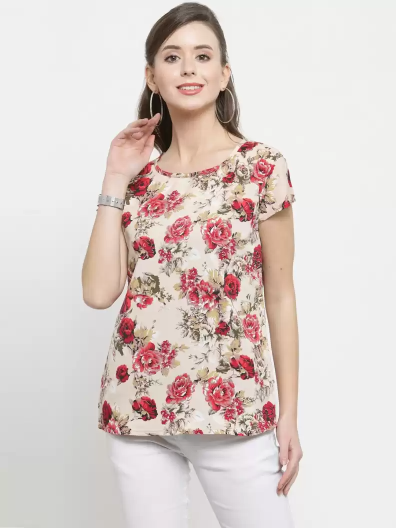 TANDUL  Casual Regular Sleeves Printed Women Multicolor Top