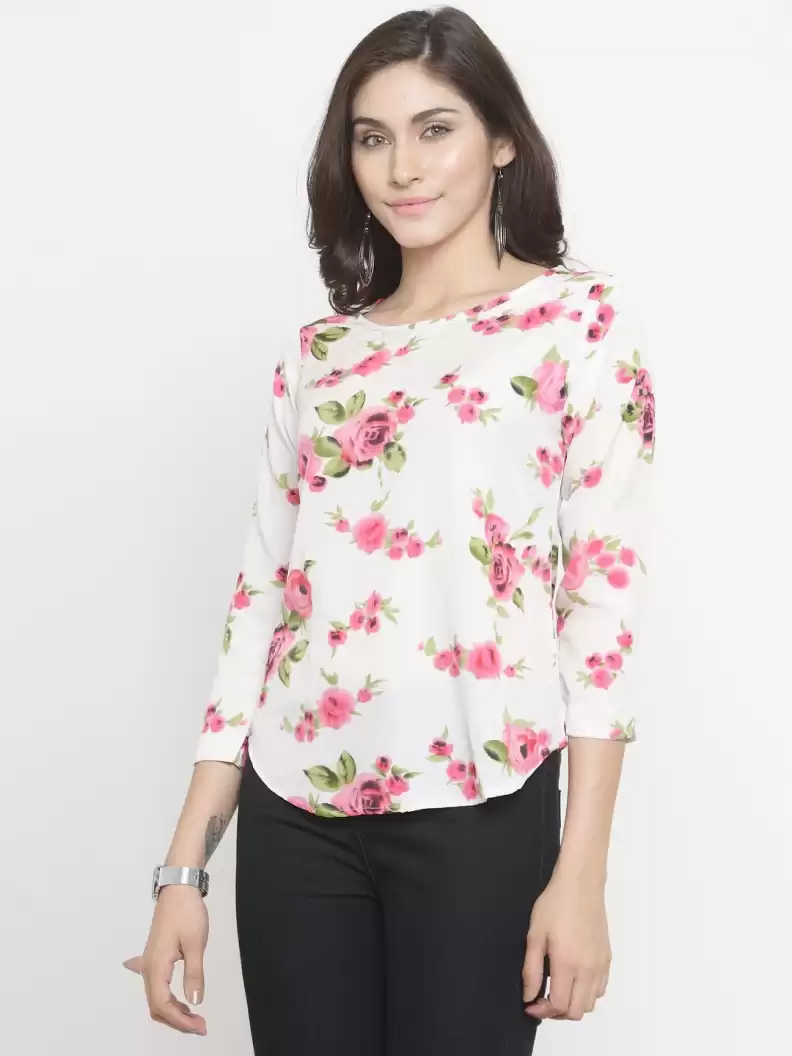 TANDUL  Casual Regular Sleeves Printed Women Multicolor Top