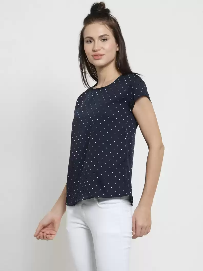 TANDUL  Casual Cap Sleeves Printed Women Multicolor Top