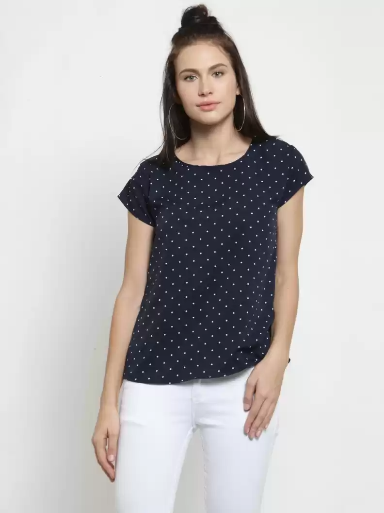 TANDUL  Casual Cap Sleeves Printed Women Multicolor Top