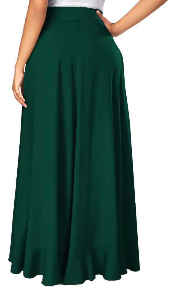 TANDUL  Women Solid Flared Dark Green Skirt