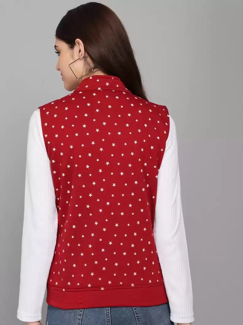 TANDUL  Sleeveless Printed Women Casual Jacket