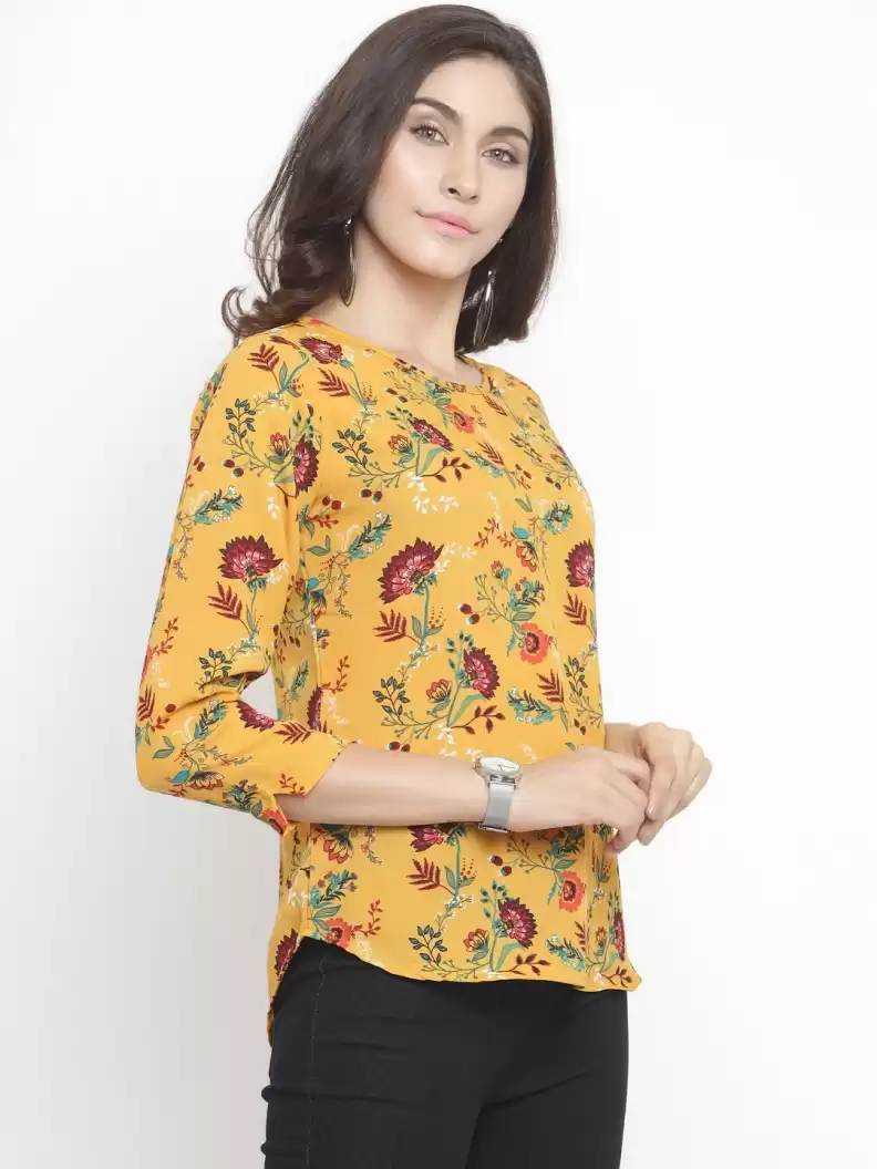 TANDUL  Casual Regular Sleeves Printed Women Multicolor Top