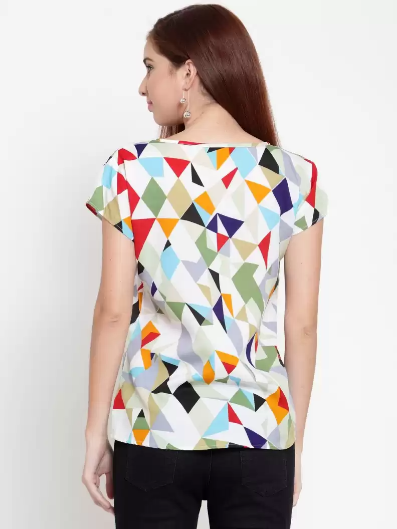 TANDUL  Casual Regular Sleeves Printed Women Multicolor Top