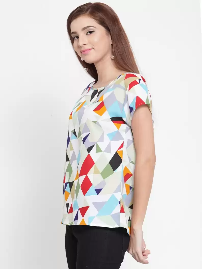 TANDUL  Casual Regular Sleeves Printed Women Multicolor Top