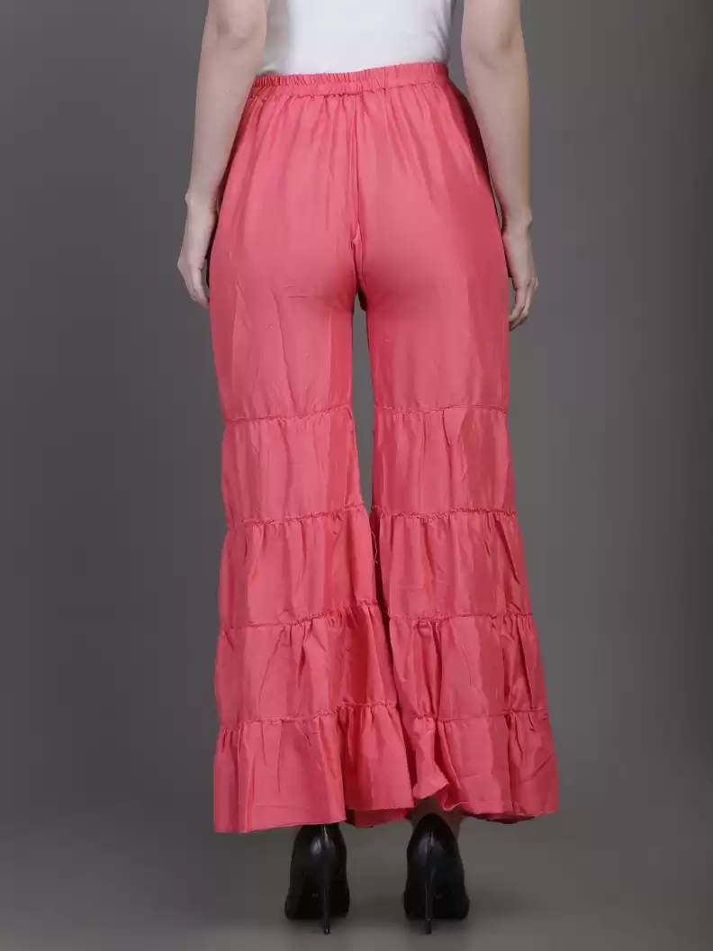 TANDUL  Regular Fit Women Pink Rayon Trousers