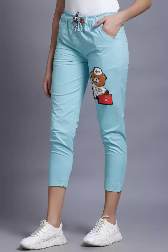 TANDUL  Regular Fit Women Light Blue Lycra Blend Trousers