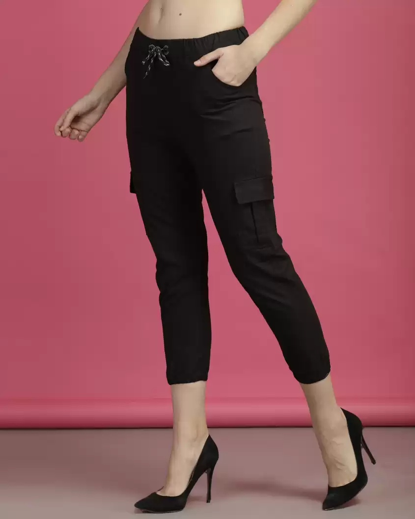 TANDUL  Regular Fit Women Black Pure Cotton Trousers