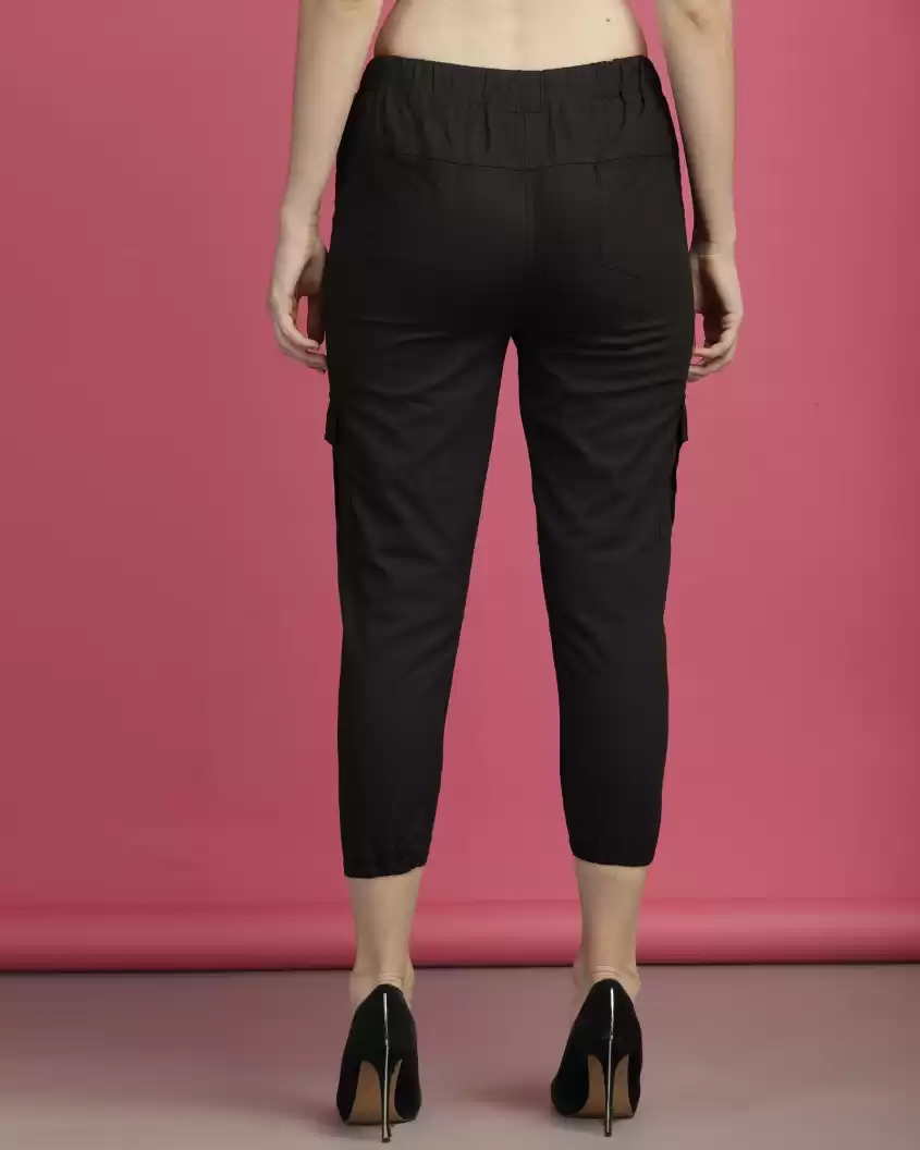 TANDUL  Regular Fit Women Black Pure Cotton Trousers